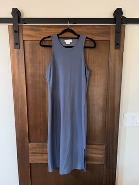 Calvin Klein Sleeveless Midi Dress in Slate Blue